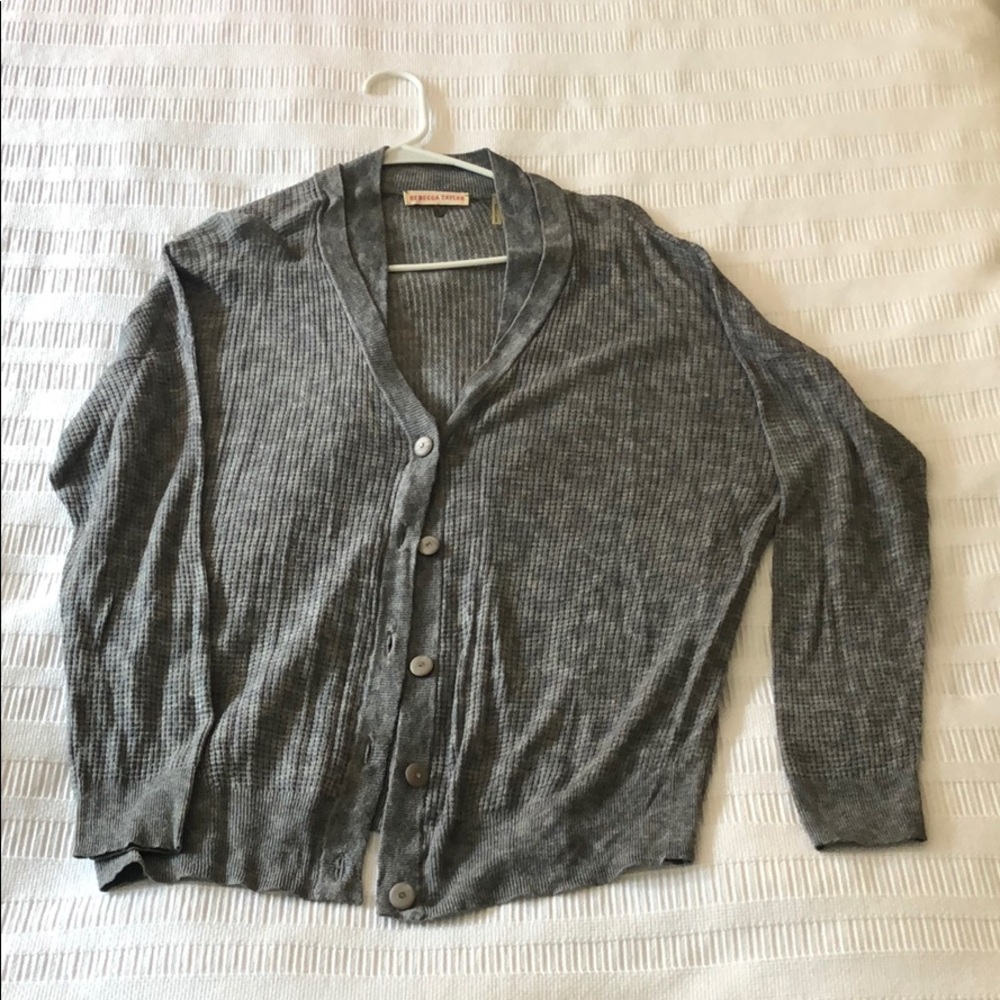 Rebecca Taylor grey leopard cardigan
